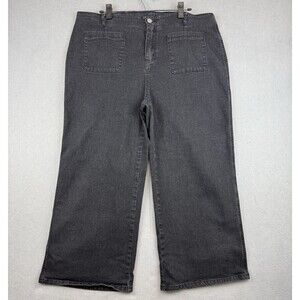 GRAPENT Jeans Women XXL Wide Leg Pants Trendy Stretch Crop Black